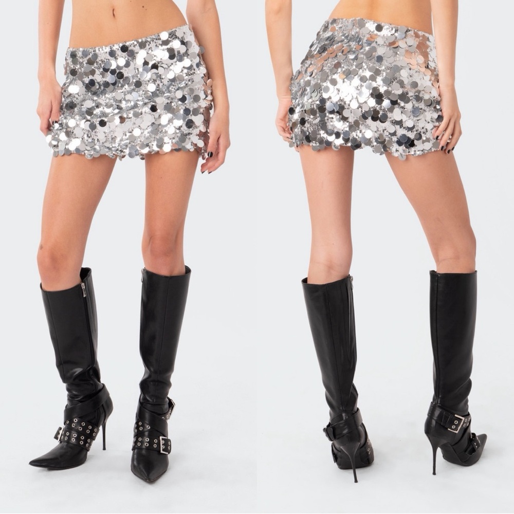 Edikted Sabrina Low Rise Sequin Mini Skirt Women’s